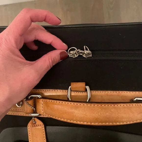 Coach Wheeled Carry-On in Black Canvas with Signature Logo Interior - Picture 13 of 17